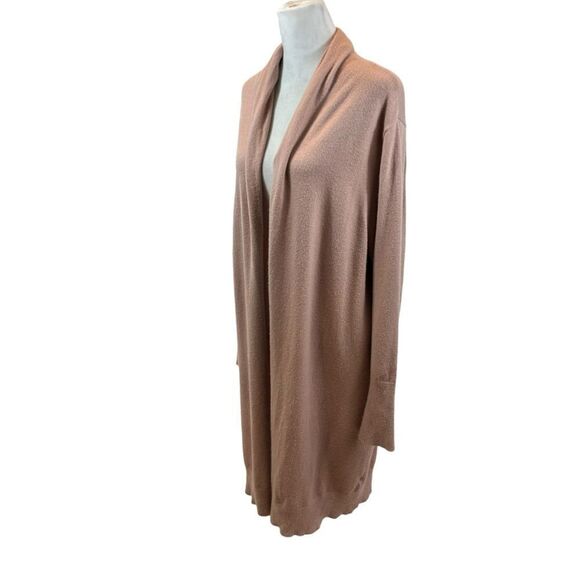 Ladies Leith Cozy Long Cardigan Light Pink Open Front Size XL - Picture 5 of 9